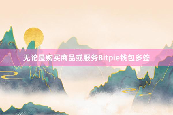 无论是购买商品或服务Bitpie钱包多签