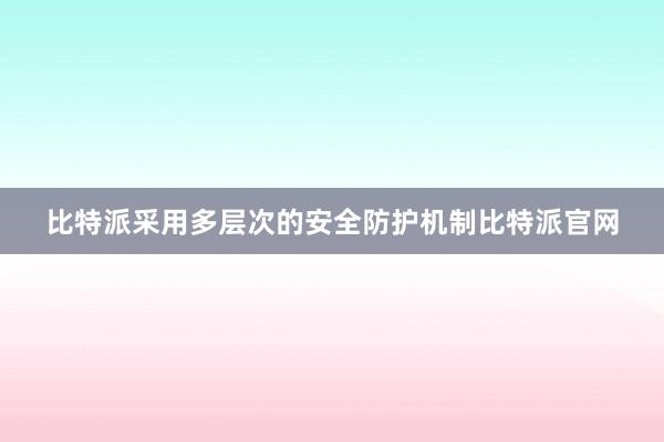 比特派采用多层次的安全防护机制比特派官网