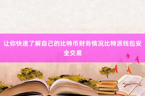 让你快速了解自己的比特币财务情况比特派钱包安全交易