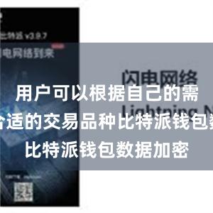 用户可以根据自己的需求选择合适的交易品种比特派钱包数据加密